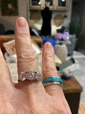 Nine - Stone Gold tone Ring with Clear Stones - Women's Jewelry